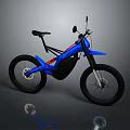 Blue Electric Mountain Bicycle With Large Tires Sturdy Frame And Modern Design