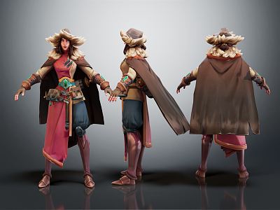 Modern Game Character Huntress Cartoon Woman 3d model