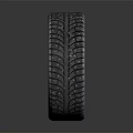 Car Tire With Wheel Rim Multiple Holes Tread Pattern And Reflection On Dark Background