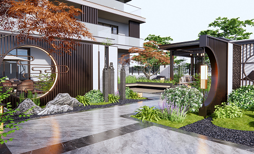 New Chinese Courtyard Landscape 3d model