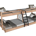 Upper and lower bunk beds 3d model