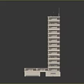Modern High Rise Office Building With Multiple Floors And Low Rise Base