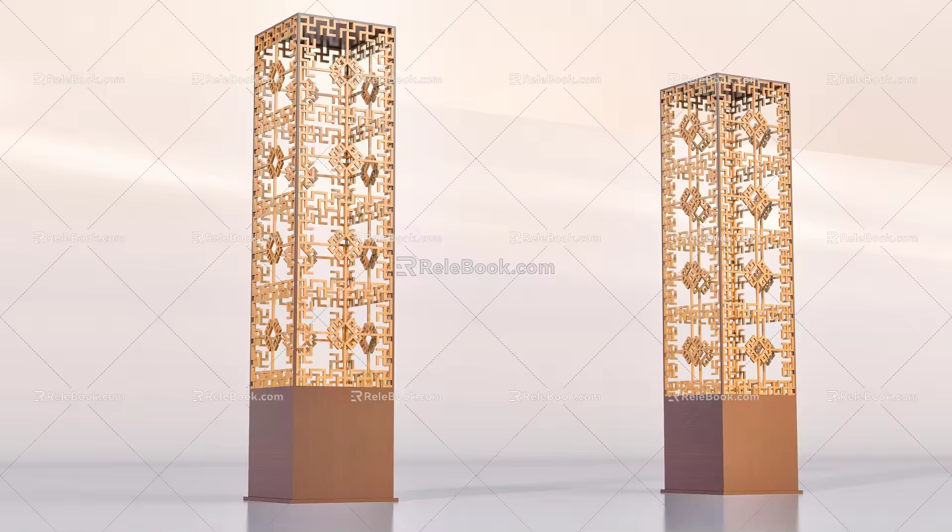 new chinese style column landscape column 3d model
