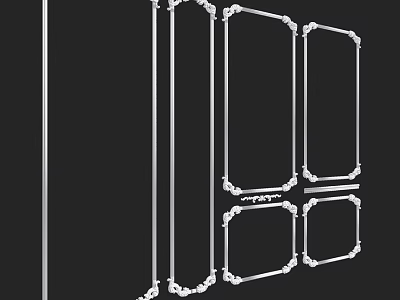 Ornate Decorative Components With Intricate Patterns And Multiple Frame Designs 3d model