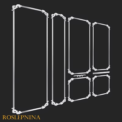 Ornate Decorative Components With Intricate Patterns And Multiple Frame Designs 3d model