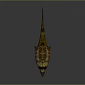 Decorative 3D Art Fish With Unique Yellow Brown Texture And Detailed Elongated Body Design