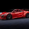 Red Sports Car With Sleek Aerodynamic Body Large Alloy Wheels And Rear Spoiler