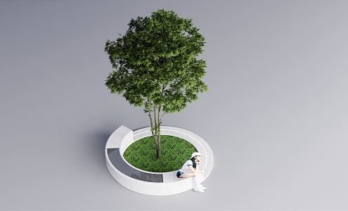 Modern Tree Pond 3d model