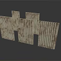Rusted Corrugated Metal Sheets With Textured Surface And Industrial Design