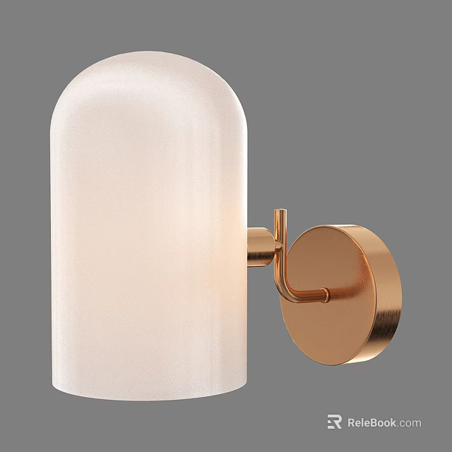 Modern Indoor Wall Lamp With White Lampshade And Brass Base For Minimalist Home Decor 3d model 