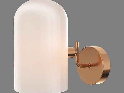 Modern Indoor Wall Lamp With White Lampshade And Brass Base For Minimalist Home Decor 3d model