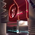 Snail Brand Modern Mall Store With Red Neon Sign And Contemporary Interior Design