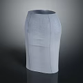 Light Blue Pencil Skirt With Slim Fit Cotton Fabric And Seam Details
