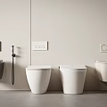 Toilets Featuring Wall Hung Floor Standing Smart Black White Beige On Light Colored Wall