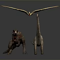 Realistic 3D Render Of T Rex Sauropod And Pterosaur Dinosaurs With Detailed Features