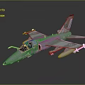 Light Green And White Military Jet Model With Weapons Attached Numbered Tail On Dark Surface
