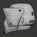 White Tactical Combat Helmet With Protective Face Shield And Reinforced Structure 3d model
