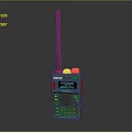 Professional Handheld Walkie Talkie With Long Antenna Display Screen And Control Buttons
