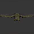 Bronze Owl Statue With Spreading Wings In Flight On White Background