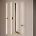 Modern Golden Vertical Wall Decor With Metal Strip And Round Accents