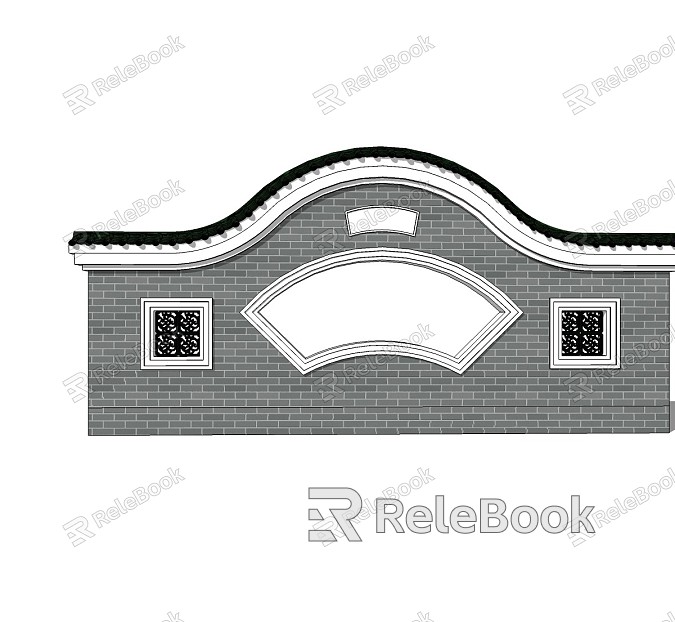 New Chinese style landscape wall landscape entrance landscape wall model