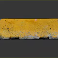 Yellow Worn Curb With Weathered Rough Surface For Roadside Use 3d model