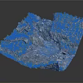 Realistic Terrain Landscape Model With Rocky Structure Green Vegetation And Mossy Paths
