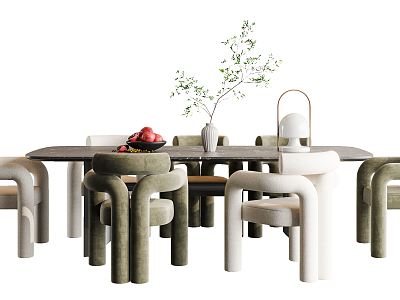 Modern Dining Table and Chair Combination model