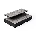Modern Minimalist Two Tier Storage Shelf For Home With Gray Textured Top And Black Base