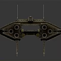 Futuristic Interstellar Spaceship With Detailed Metallic Surface And Multi Thruster Design