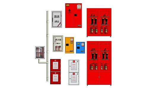 modern fire fighting equipment fire fighting equipment 3d model