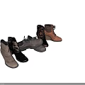 Vintage Style Shoes Display Featuring Ankle Boots Leather Oxfords And Wedge Heels