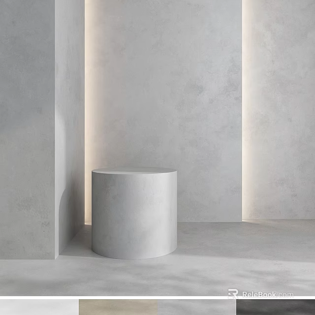 Gray Cylindrical Component in Minimalist Space with Smooth Surface And Neutral Gray Tones 3d model 