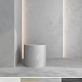 Gray Cylindrical Component in Minimalist Space with Smooth Surface And Neutral Gray Tones 3d model