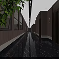 Elegant Hotel Corridor Interior With Polished Marble Floor And Modern Lighting 3d model