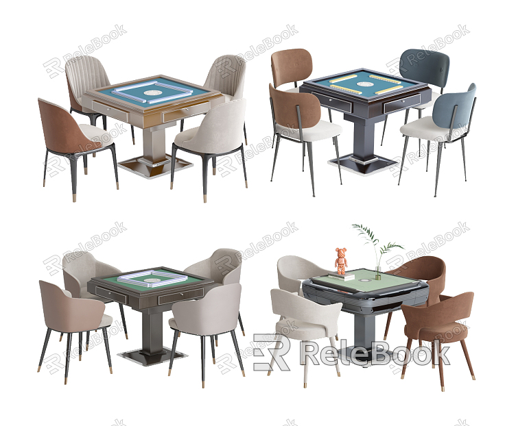 Modern Mahjong Table and Chair Mahjong Table Chess and Card Table model