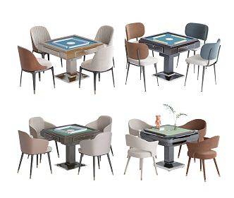 Modern Mahjong Table and Chair Mahjong Table Chess and Card Table 3d model