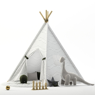 Modern tent children tent toy doll 3d model