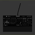 Black Wired Desktop Keyboard with Numeric Keypad and Ergonomic Design for Home Office Use