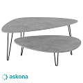 Stylish Modern Gray Leaf Shaped Dining Tables With Black Metal Legs