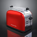 Sleek Red Swan Nordic Toaster With Bread Rack Silver Controls And Black Base 3d model