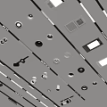 Contemporary Ceiling Mounted Downlights and Spotlights with Integrated Linear Lighting 3d model