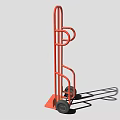 Red Hand Truck With Sturdy Wheels And Loading Platform For Transport Use 3d model