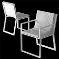 Modern Contemporary Chair Designs With Beige Brown Colors Metal Frame And Padded Seats