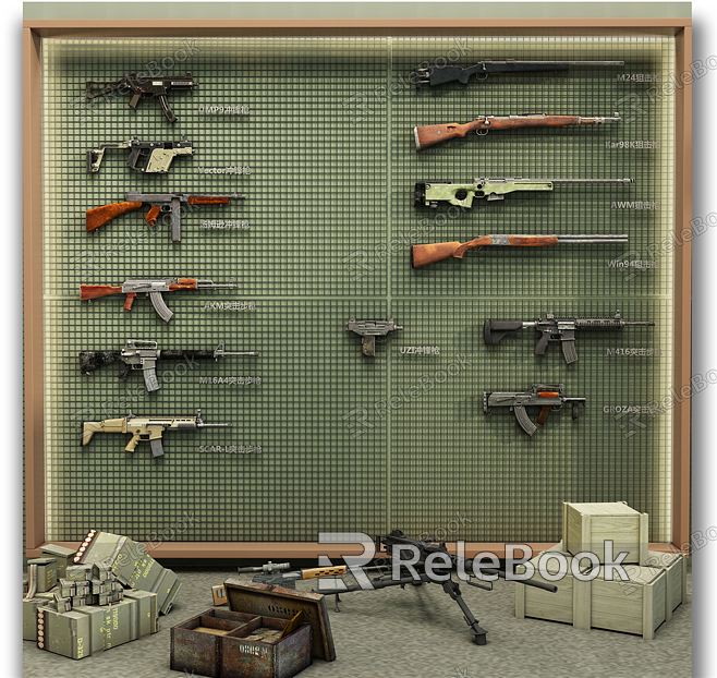 modern gun automatic rifle heat weapon automatic rifle submachine gun weapon model