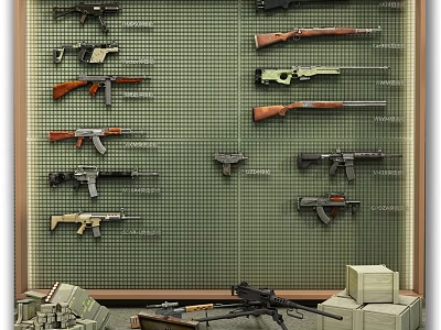 modern gun automatic rifle heat weapon automatic rifle submachine gun weapon 3d model