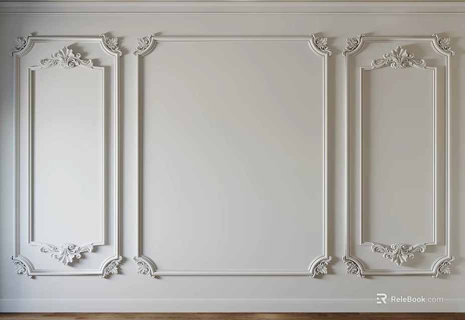 Elegant Plaster Molding Wall Decor With Classic Patterns And Intricate Designs 3d model 