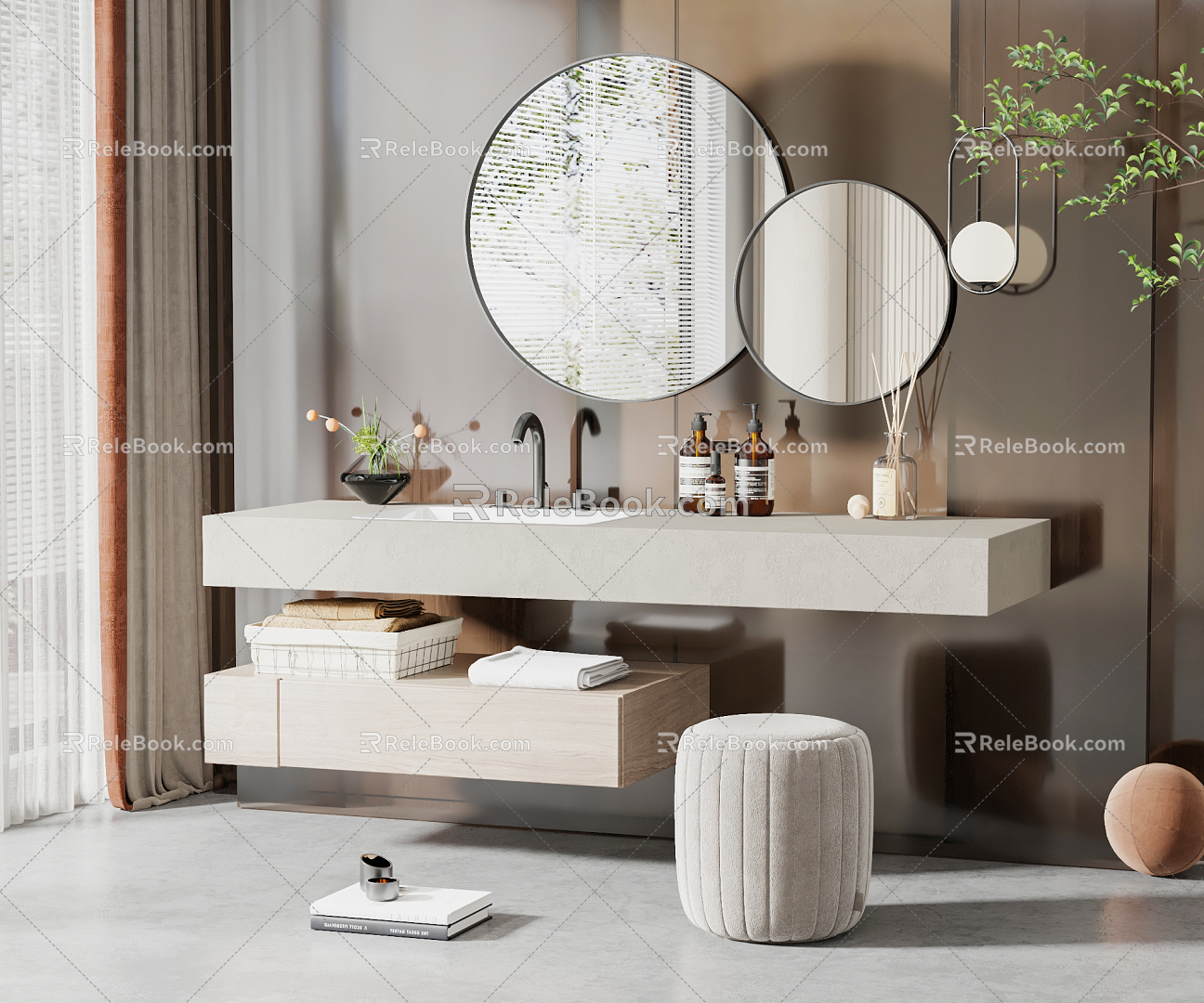 Modern Bathroom Cabinet Hanging Bathroom Cabinet 3d model