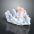 Natural Crystal Cluster Featuring White and Orange Crystals With Mineral Structure Base