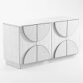Modern Oak Cabinet With Curved Patterns And Sleek Wooden Design Elements 3d model